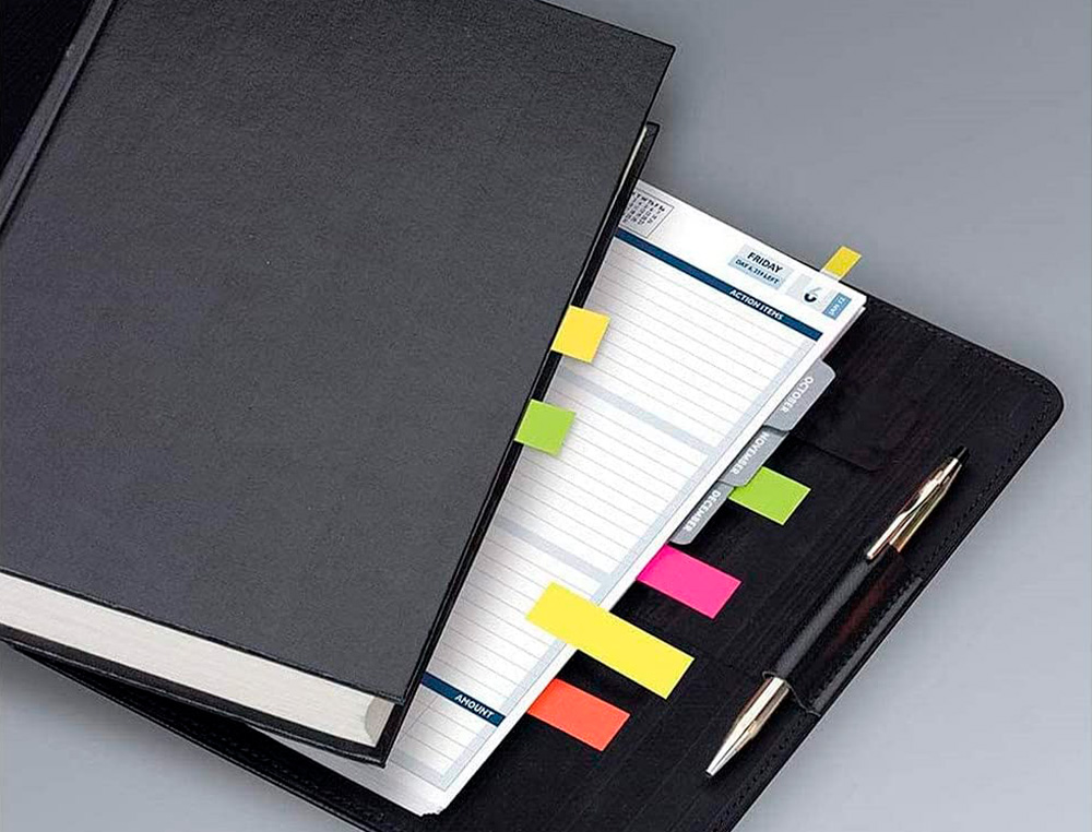BANDAS SEPARADORAS INDEX 20X50 MM FLUORESCENTE PACK DE 4 COM 20 FOLHAS