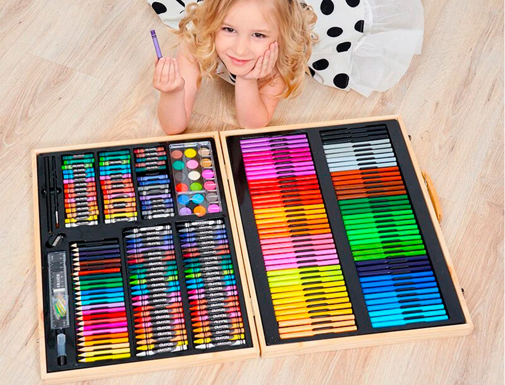 SET DE PINTURA LIDERPAPEL MADEIRA 245 PECAS MALA 49X36,6X4,5 CM