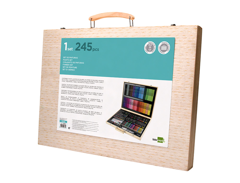 SET DE PINTURA LIDERPAPEL MADEIRA 245 PECAS MALA 49X36,6X4,5 CM