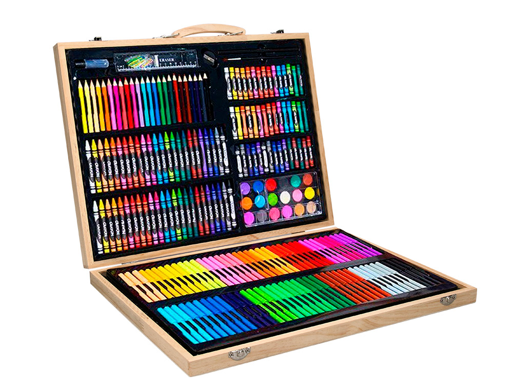 SET DE PINTURA LIDERPAPEL MADEIRA 245 PECAS MALA 49X36,6X4,5 CM