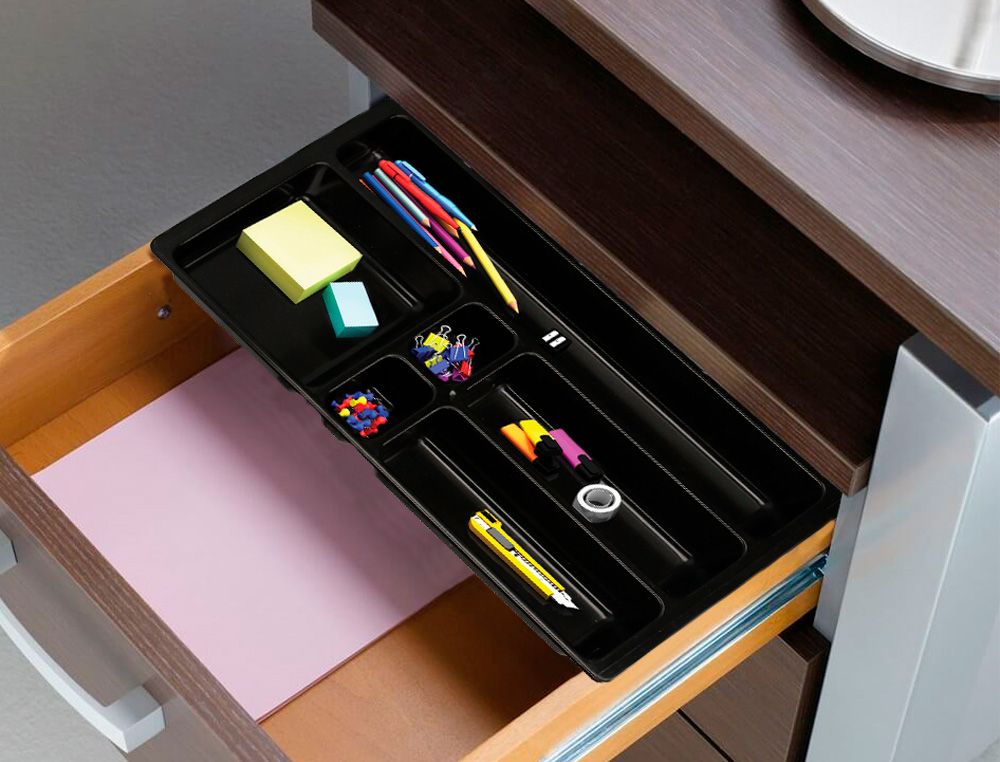 BANDEJA ORGANIZADORA Q-CONNECT DE GAVETAS COR PRETO 344X160X33 MM