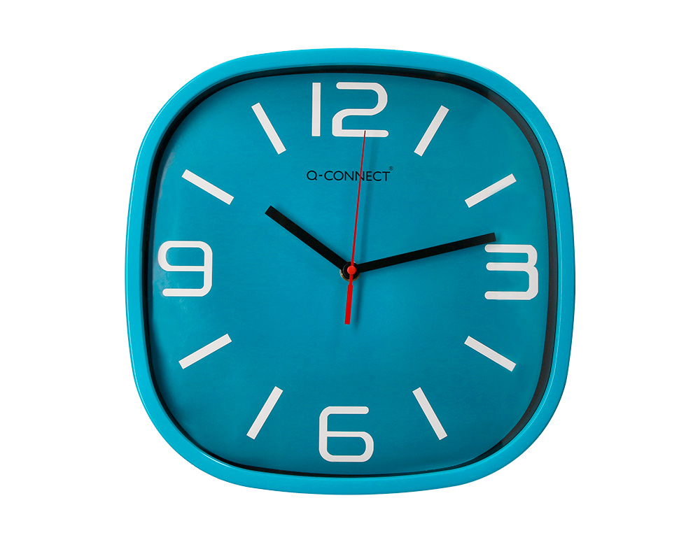 RELOGIO Q-CONNECT DE PAREDE DE PLASTICO REDONDO 30 CM MOVIMENTO SILENCIOSO COR AZUL