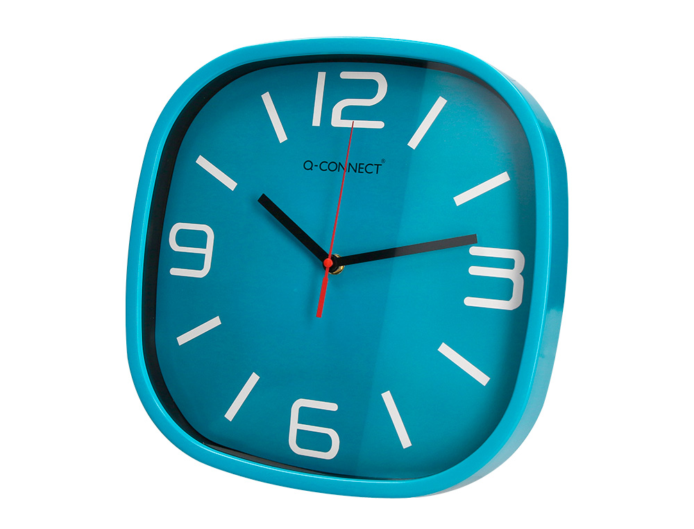 RELOGIO Q-CONNECT DE PAREDE DE PLASTICO REDONDO 30 CM MOVIMENTO SILENCIOSO COR AZUL