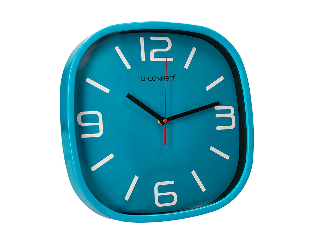 RELOGIO Q-CONNECT DE PAREDE DE PLASTICO REDONDO 30 CM MOVIMENTO SILENCIOSO COR AZUL