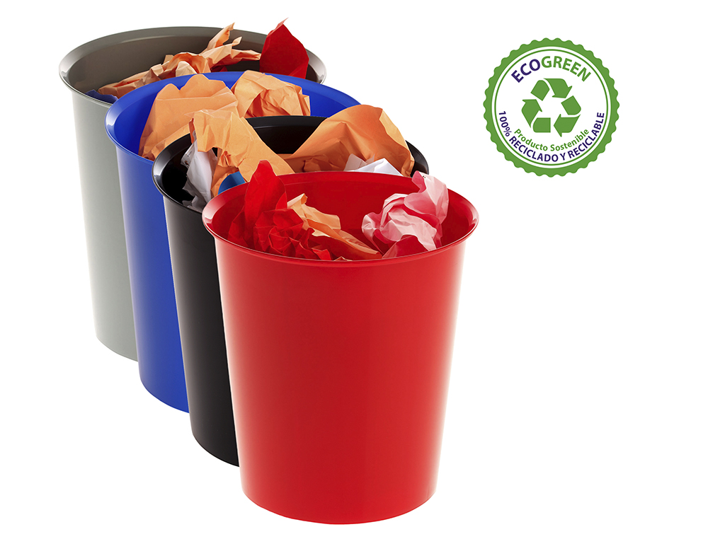CESTO DE PAPEIS PLASTICO ARCHIVO 2000 ECOGREEN 100% RECICLADO 18 LITROS COR AZUL 290X310 MM