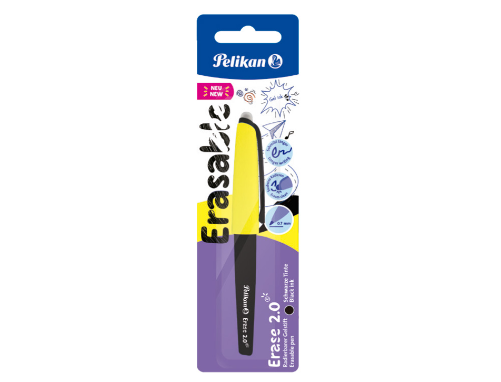 ROLLER PELIKAN ERASE 2.0 APAGAVEL PONTA 0,7 MM TINTA GEL COR PRETO