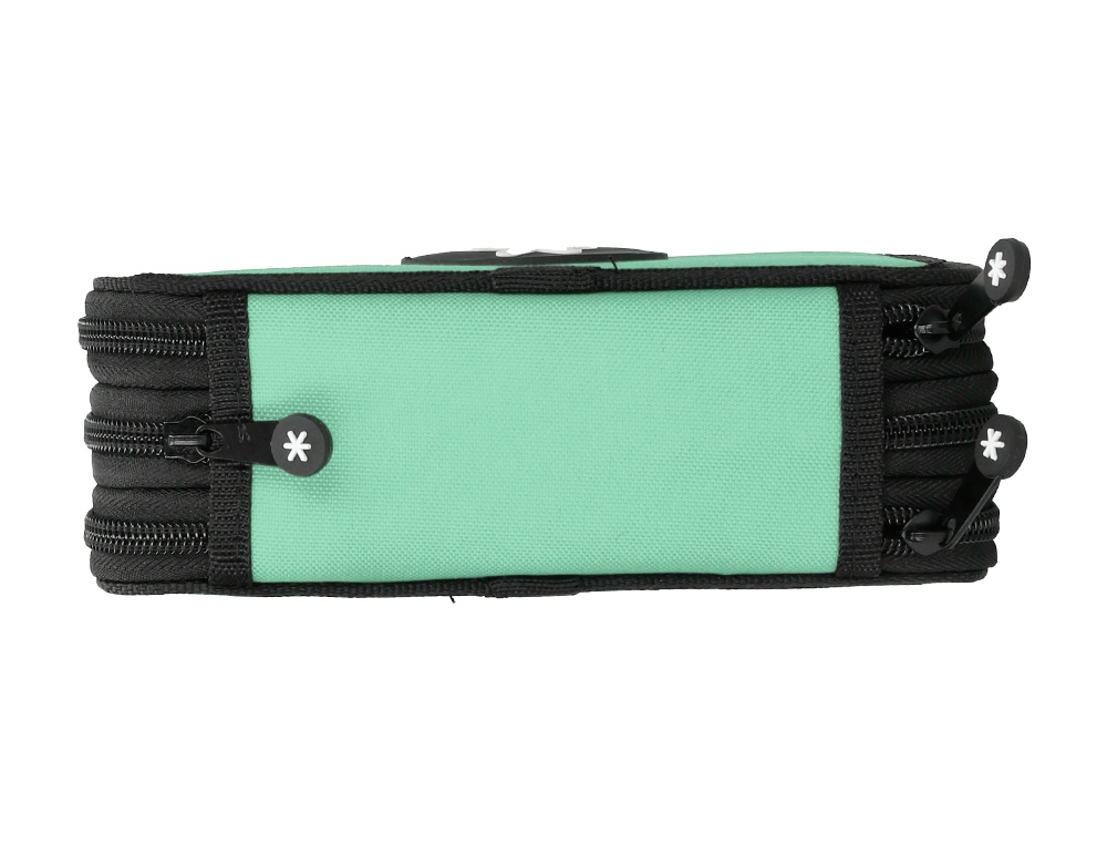 ESTOJO ESCOLAR ANTARTIK TRIPLO COR MENTA 36 PECAS 200X125X65 MM