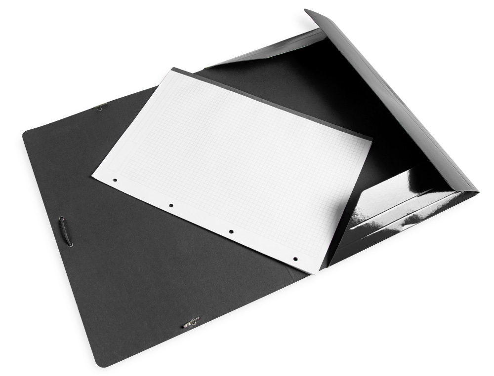 PASTA LIDERPAPEL DE ELASTICOS FOLIO 3 ABAS CARTAO PLASTIFICADO COR PRETO