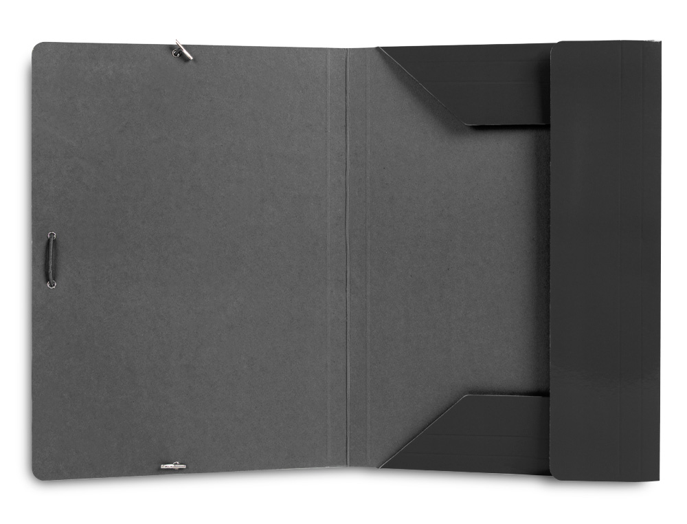 PASTA LIDERPAPEL DE ELASTICOS FOLIO 3 ABAS CARTAO PLASTIFICADO COR PRETO