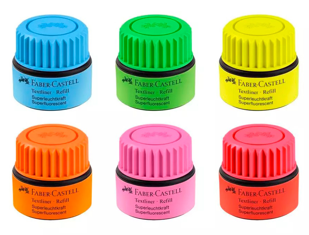 TINTA MARCADOR FABER CASTELL FLUORESCENTE 1549 COM SISTEMA CAPILAR COR VERDE FRASCO DE 30 ML