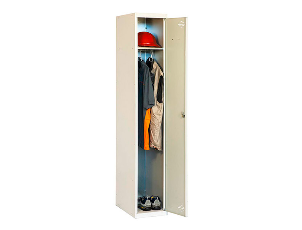 CACIFO METALICO SIMONLOCKER 1 PORTA COM FECHADURA RESPIRO E CAIXILHO PARA ETIQUETAS CINZA/CINZA 1800X500X300 MM
