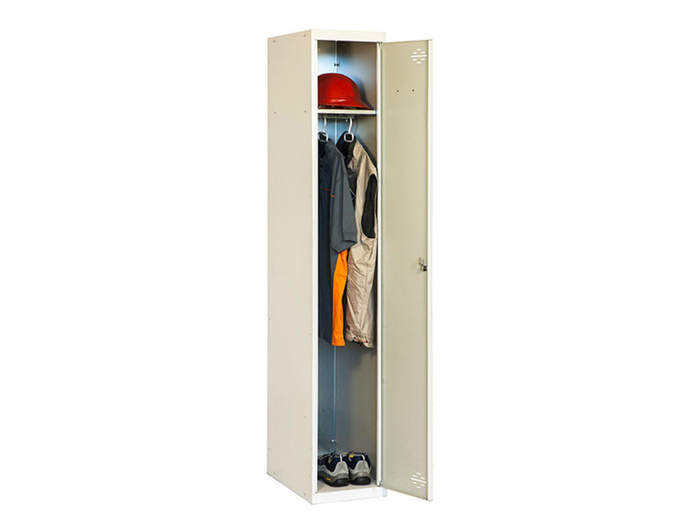 CACIFO METALICO SIMONLOCKER 1 PORTA COM FECHADURA RESPIRO E CAIXILHO PARA ETIQUETAS CINZA/CINZA 1800X500X300 MM