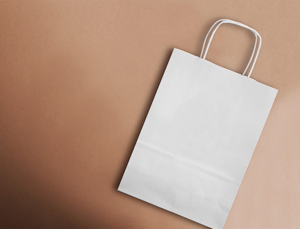 SACO DE PAPEL Q-CONNECT CELULOSE BRANCO M COM ASA TORCIDA 270X370X12 MM