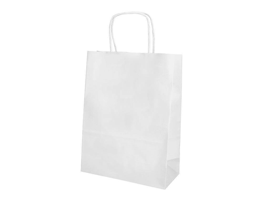 SACO DE PAPEL Q-CONNECT CELULOSE BRANCO M COM ASA TORCIDA 270X370X12 MM