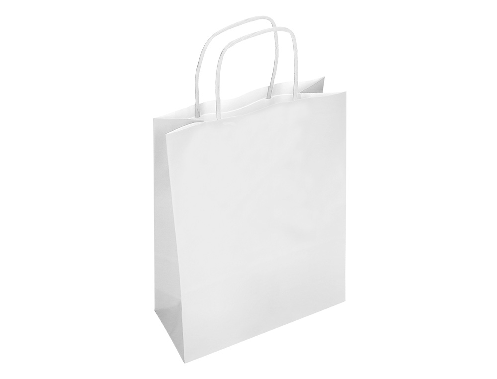 SACO DE PAPEL Q-CONNECT CELULOSE BRANCO M COM ASA TORCIDA 270X370X12 MM