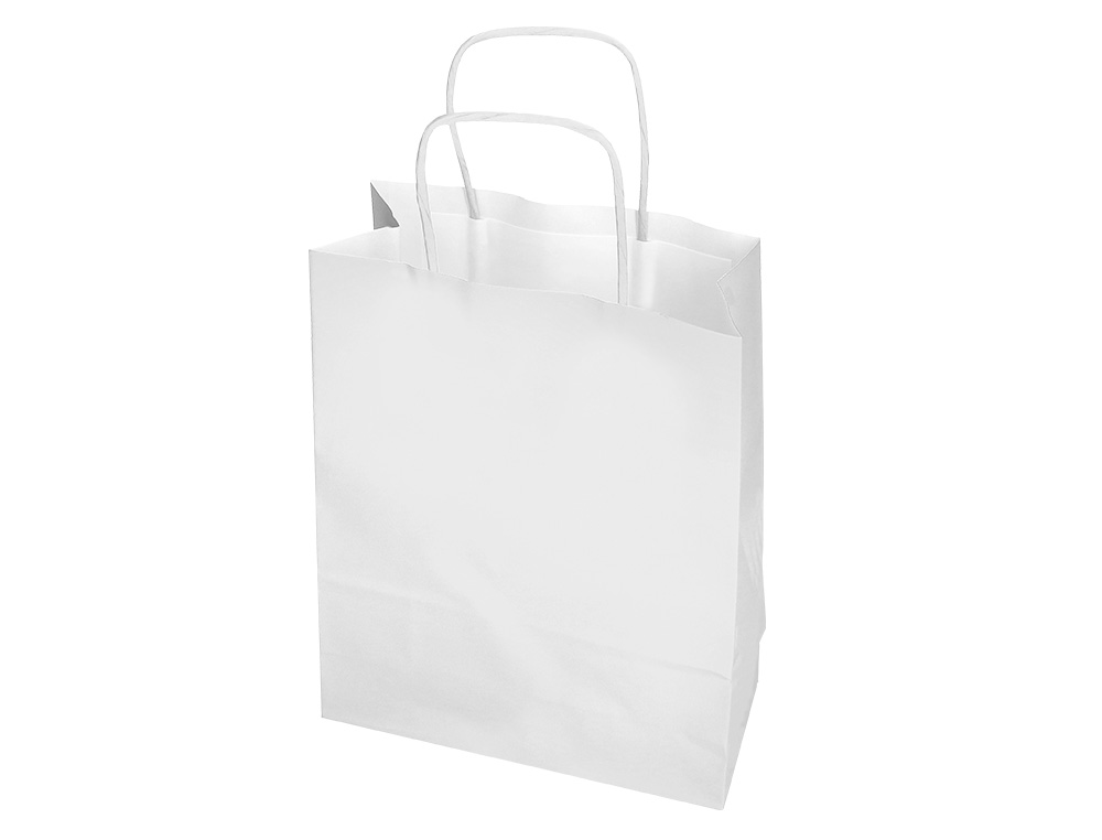 SACO DE PAPEL Q-CONNECT CELULOSE BRANCO M COM ASA TORCIDA 270X370X12 MM
