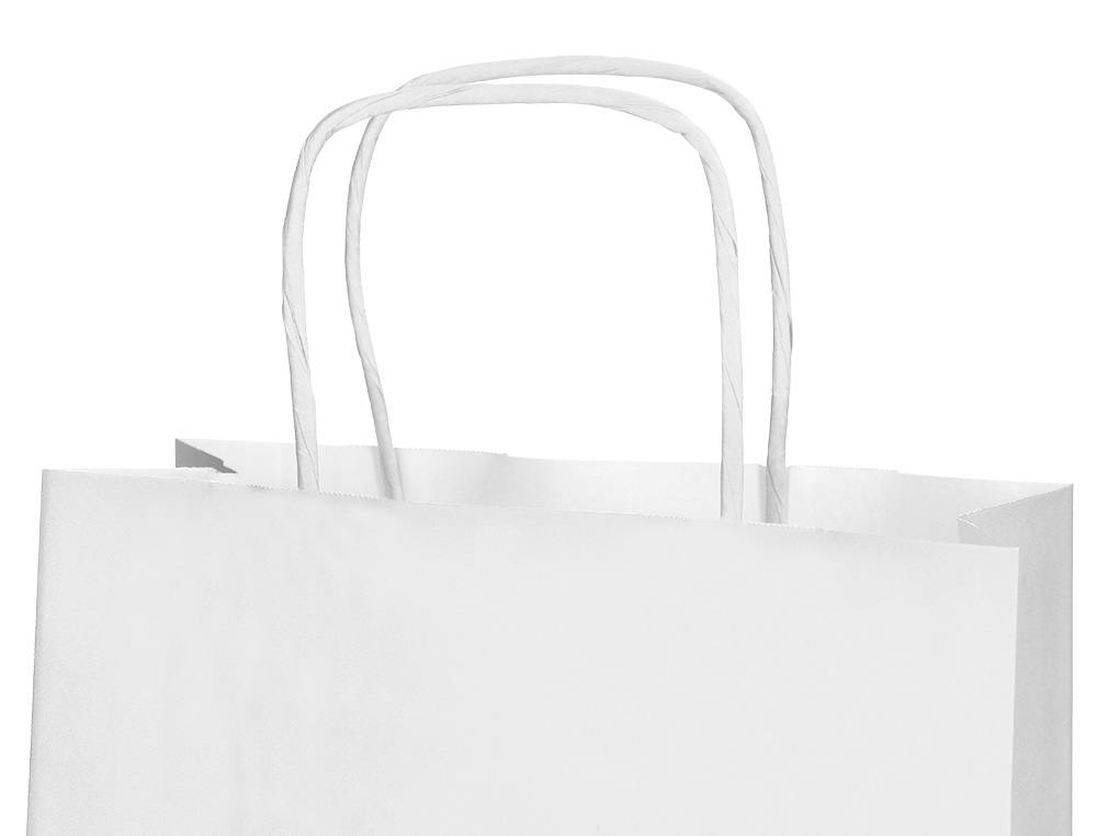 SACO DE PAPEL Q-CONNECT CELULOSE BRANCO M COM ASA TORCIDA 270X370X12 MM