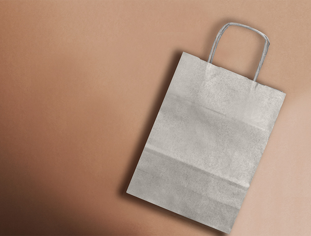 SACO DE PAPEL Q-CONNECT KRAFT PRATA L COM ASA TORCIDA 320X400X140 MM