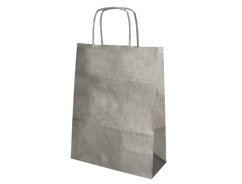 SACO DE PAPEL Q-CONNECT KRAFT PRATA L COM ASA TORCIDA 320X400X140 MM