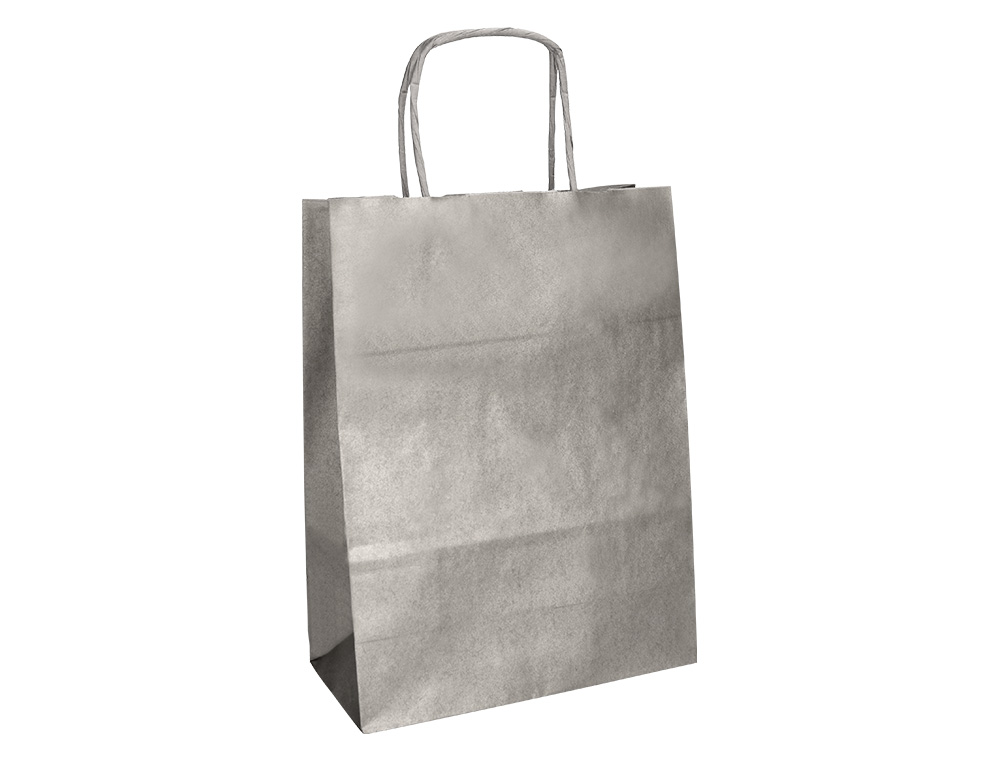 SACO DE PAPEL Q-CONNECT KRAFT PRATA L COM ASA TORCIDA 320X400X140 MM