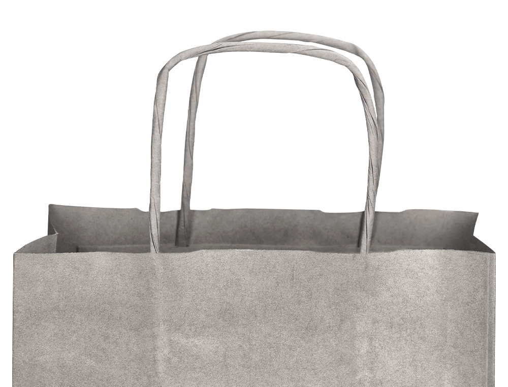 SACO DE PAPEL Q-CONNECT KRAFT PRATA L COM ASA TORCIDA 320X400X140 MM