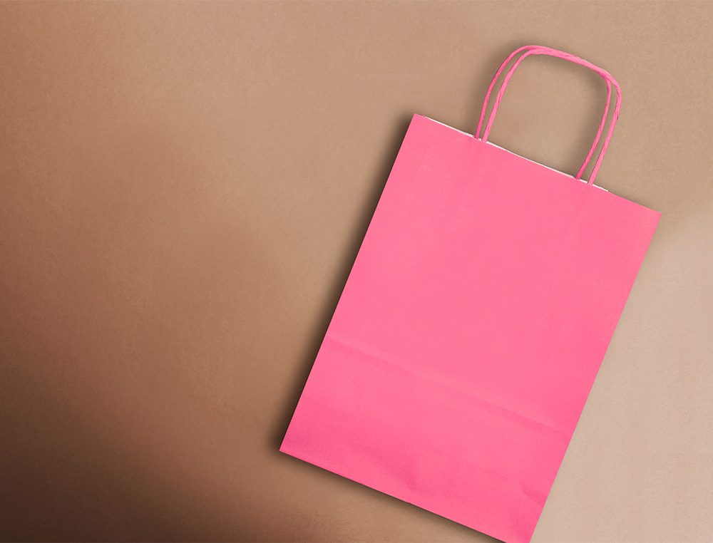 SACO DE PAPEL Q-CONNECT CELULOSE ROSA L COM ASA TORCIDA 320X400X14 MM