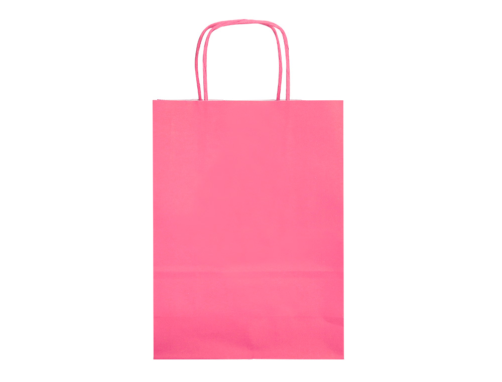 SACO DE PAPEL Q-CONNECT CELULOSE ROSA L COM ASA TORCIDA 320X400X14 MM