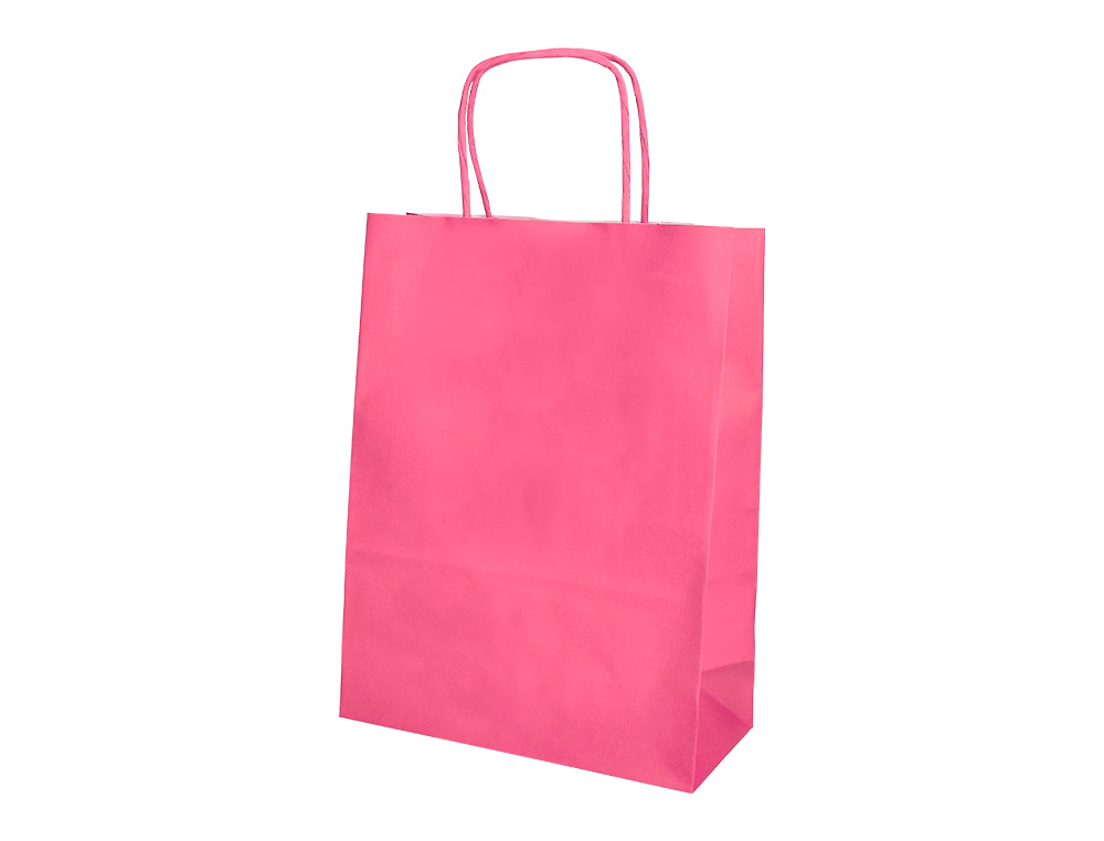 SACO DE PAPEL Q-CONNECT CELULOSE ROSA L COM ASA TORCIDA 320X400X14 MM