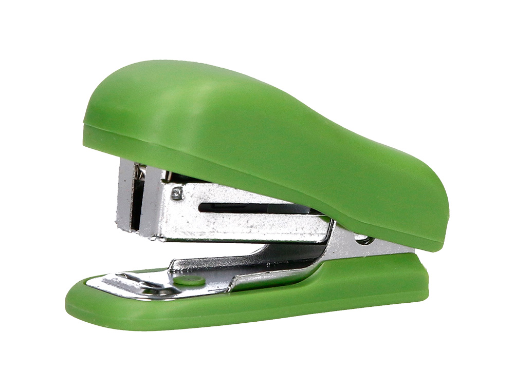 AGRAFADOR LIDERPAPEL ECOUSE MINI CAPACIDADE 12 FOLHAS 100% PLASTICO RECICLADO COM CAIXA DE 1000 AGRAFES 26/6