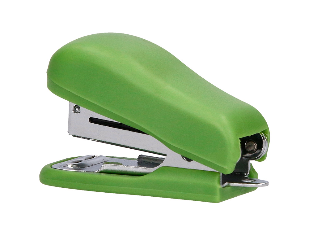 AGRAFADOR LIDERPAPEL ECOUSE MINI CAPACIDADE 12 FOLHAS 100% PLASTICO RECICLADO COM CAIXA DE 1000 AGRAFES 26/6