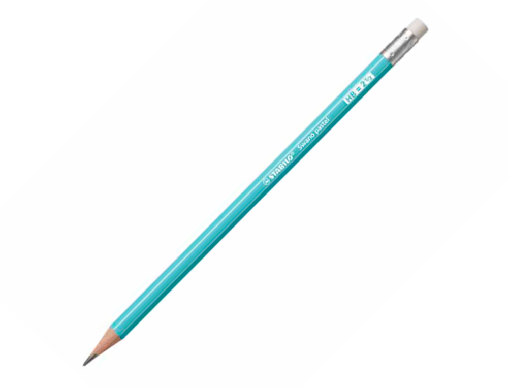 LAPIS DE GRAFITE STABILO SWANO COM BORRACHA MINA 2,2 MM DUREZA HB AZUL PASTEL