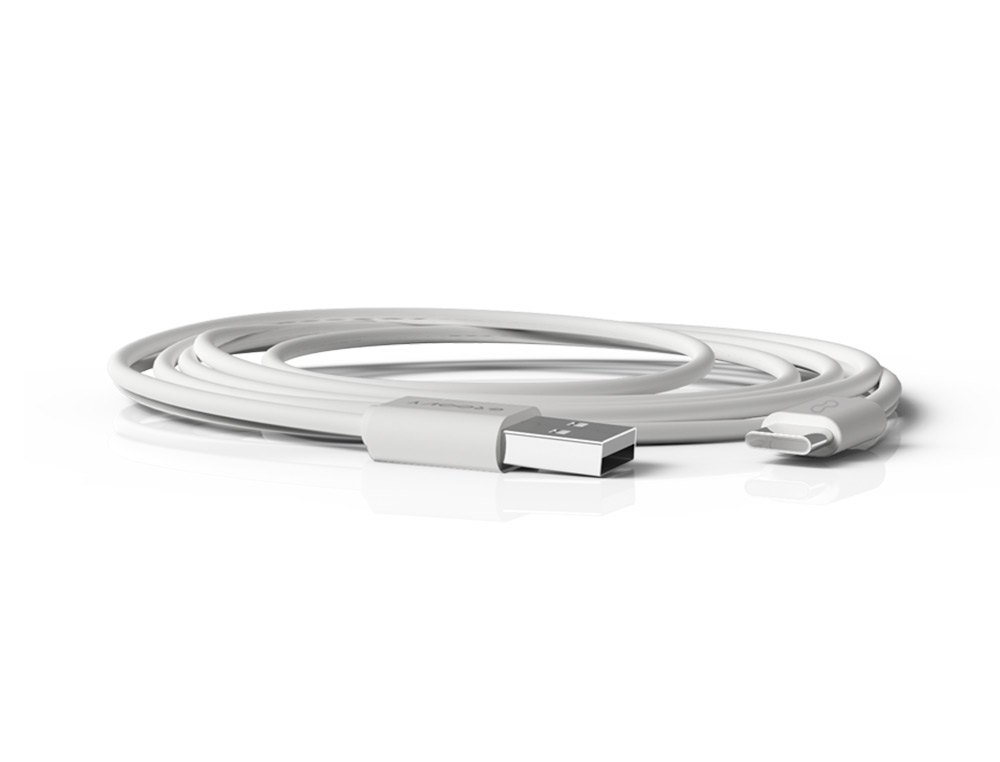 CABO GROOVY USB-A A TIPO C COMPRIMENTO 2 MT COR BRANCO
