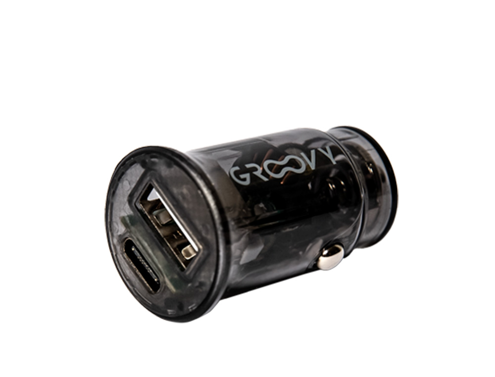 CARREGADOR DE CARRO GROOVY 2 USB COR BRANCO