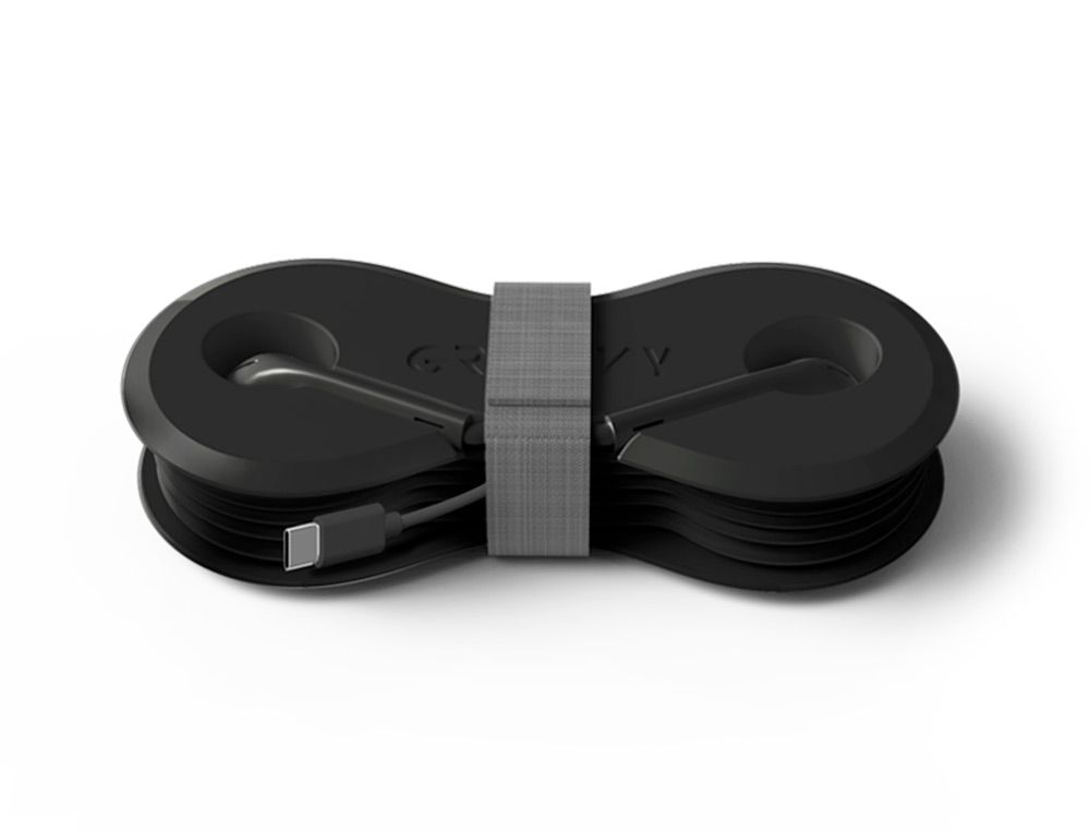 AURICULARES GROOVY COM MICROFONE E ESTOJO CONECTOR TIPO-C COR PRETO