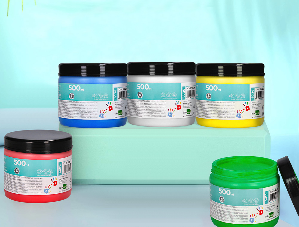 PINTURA A DEDOS LIDERPAPEL FRASCO DE 500 ML AZUL