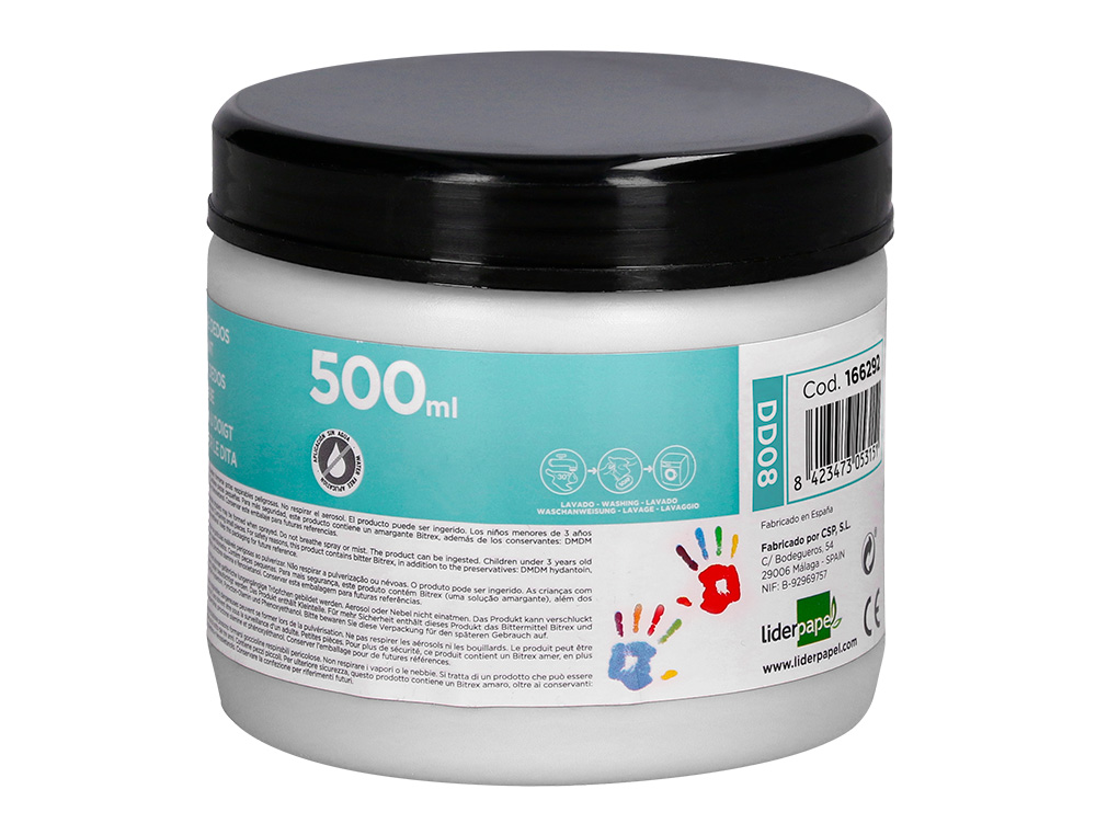 PINTURA A DEDOS LIDERPAPEL FRASCO DE 500 ML BRANCO