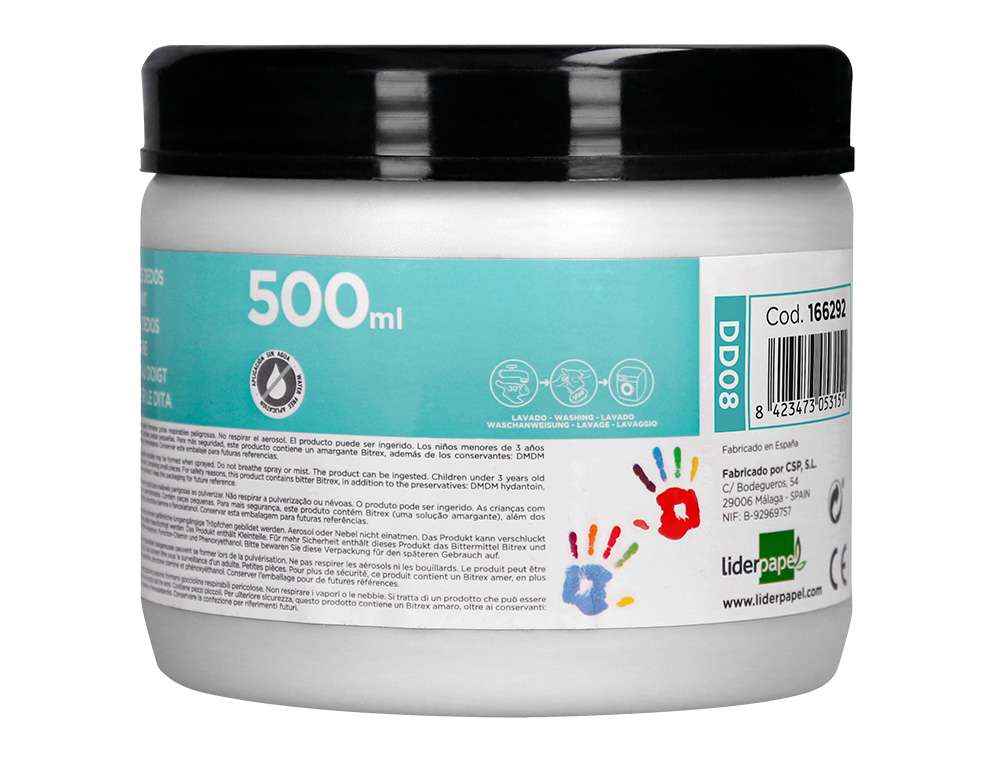 PINTURA A DEDOS LIDERPAPEL FRASCO DE 500 ML BRANCO