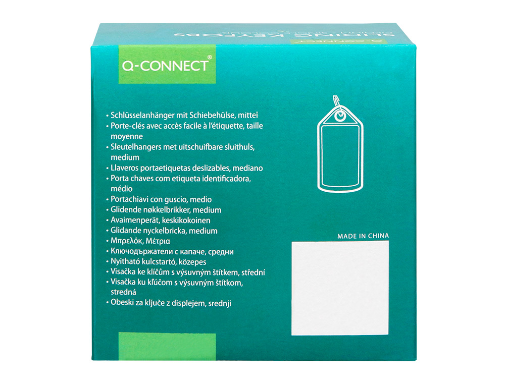 CHAVEIRO PORTA ETIQUETAS Q-CONNECT PREMIUM COR AZUL CAIXA DE 40 UNIDADES