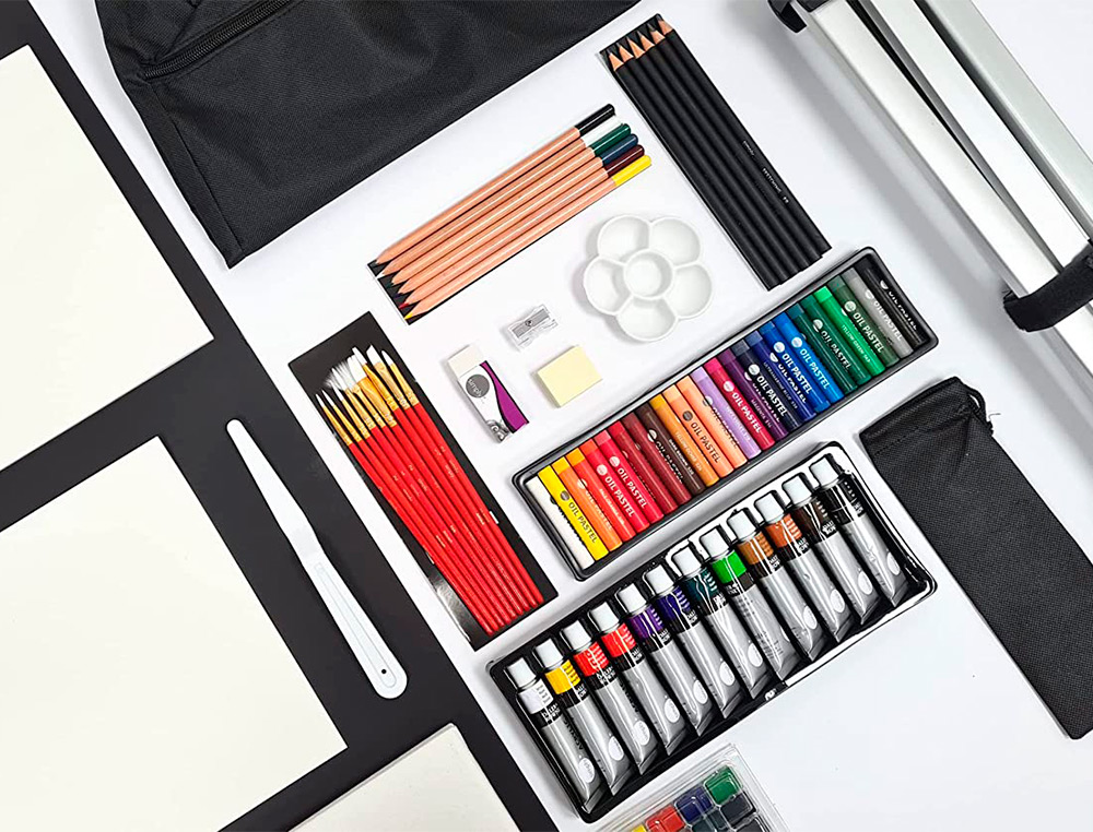 CONJUNTO DE PINTURAS DALER ROWNEY 115 PECAS COM CAVALETE DE ALUMINIO DOBRAVEL 457X73X584 MM