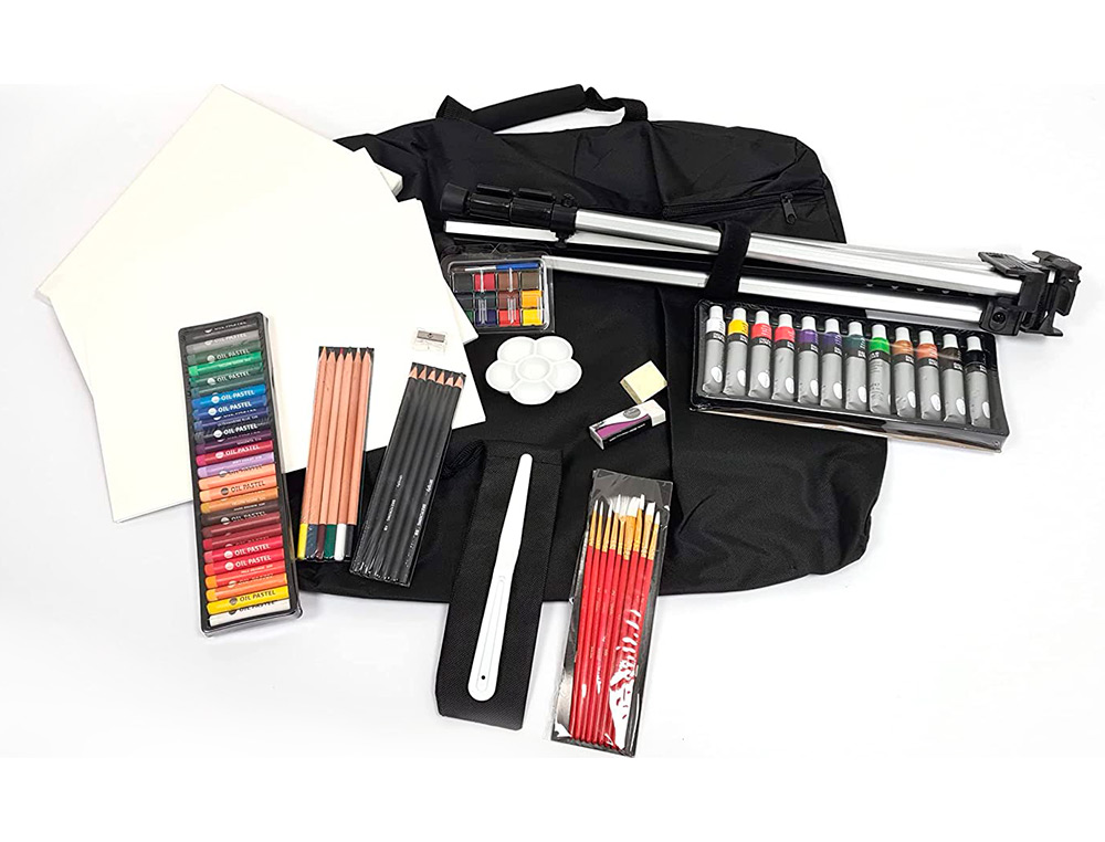 CONJUNTO DE PINTURAS DALER ROWNEY 115 PECAS COM CAVALETE DE ALUMINIO DOBRAVEL 457X73X584 MM