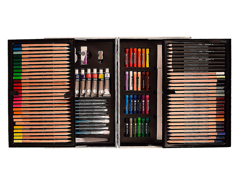 MALA DE PINTURAS DALER ROWNEY METALICO 122 PECAS 347X94X240 MM