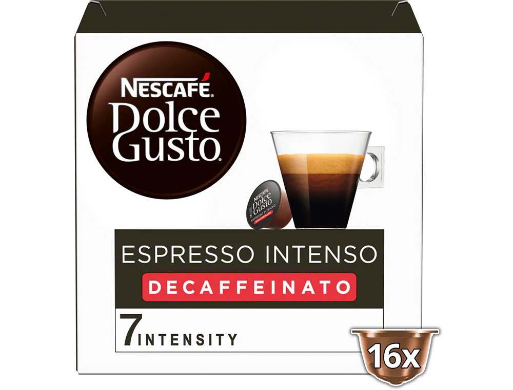 CAFE DOLCE GUSTO ESPRESSO INTENSO DESCAFEINADO INTENSIDADE 7 MONODOSES CAIXA DE 16 UNIDADES