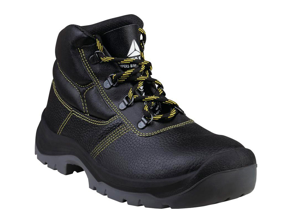 BOTAS DELTAPLUS DE SEGURANCA EM COURO PIGMENTADO SOLA PU BI-DENSIDADE COR PRETO TAMANHO 42