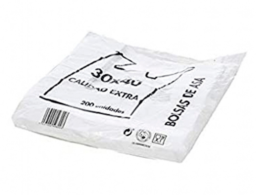 BOLSA T-SHIRT RECICLADA 70% BRANCA 50 MC 35X50 CM APTA LEGISLAO DE BOLSAS 2021