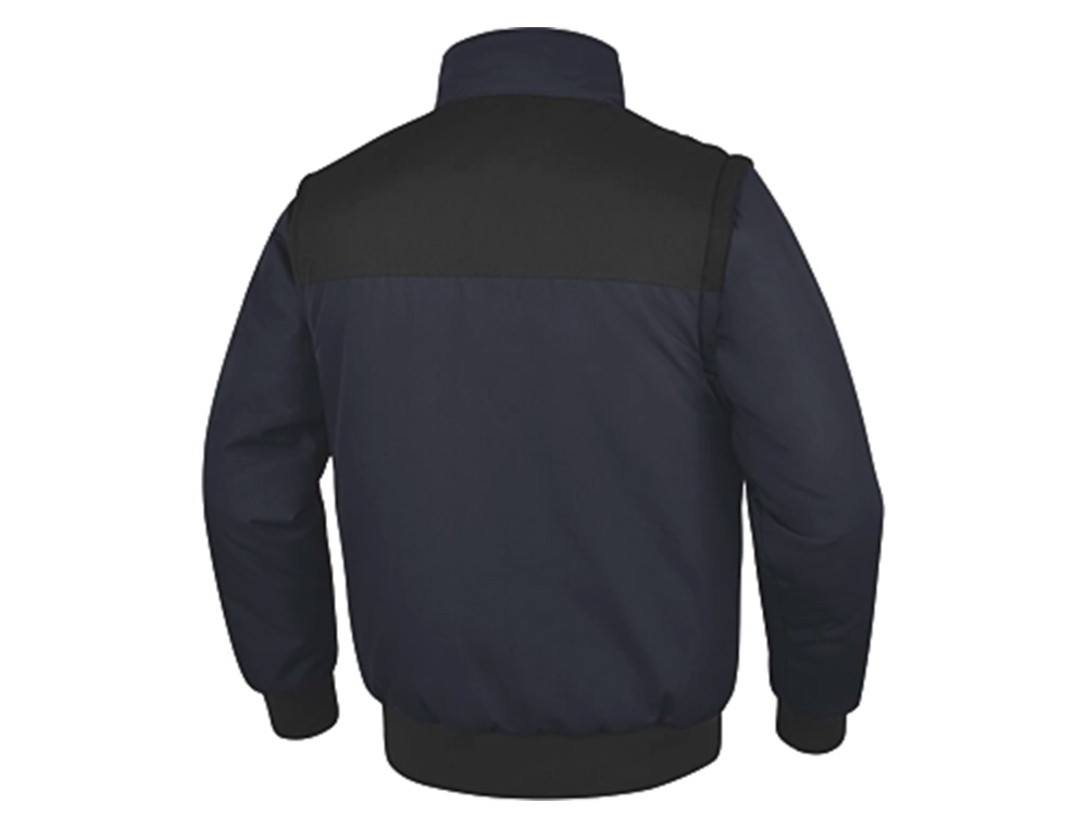 COLETE DELTAPLUS MULTIBOLSOS COM FECHO E MANGAS AMOVIVEIS 80% POLIESTER 20% ALGODAO TAMANHO 3XL COR AZUL MARINHO/PRETO