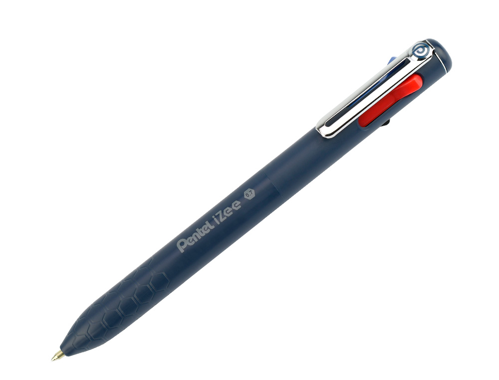 ESFEROGRAFICA PENTEL IZEE MULTICOLOR EM COPO EXPOSITOR COM 12 UNIDADES CORPO AZUL ESCURO