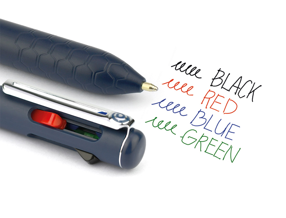 ESFEROGRAFICA PENTEL IZEE MULTICOLOR EM COPO EXPOSITOR COM 12 UNIDADES CORPO AZUL ESCURO