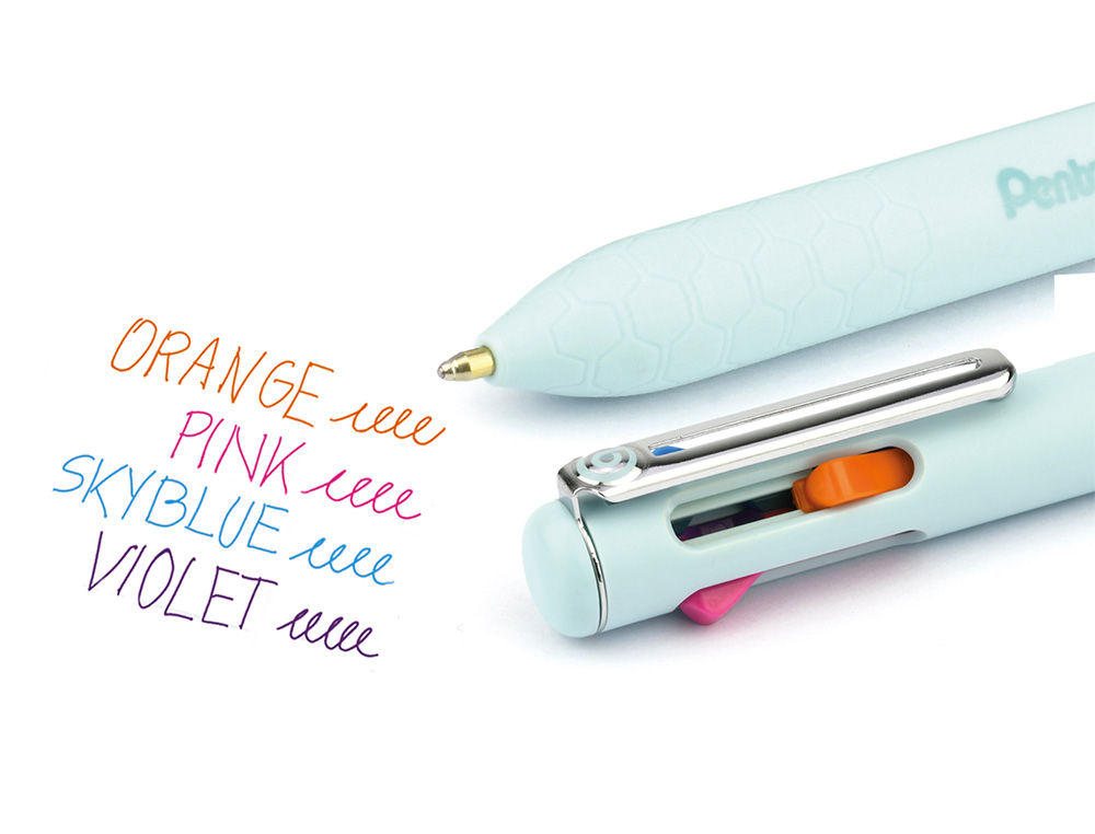 ESFEROGRAFICA PENTEL IZEE MULTICOLOR EM COPO EXPOSITOR COM 12 UNIDADES CORPO MENTA
