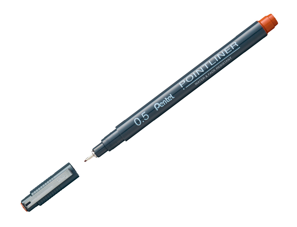 MARCADOR PENTEL POINTLINER COM TINTA PIGMENTADA COR SANGUINEA PONTA DE 0,5 MM