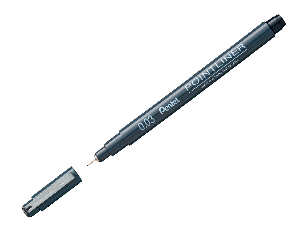 MARCADOR PENTEL POINTLINER COM TINTA PIGMENTADA COR PRETO PONTA DE 0,03 MM